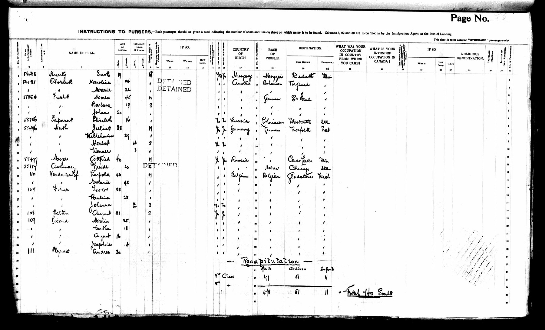 passagierslijst - klik voor grotere afbeelding passagierslijst - klik voor grotere afbeelding